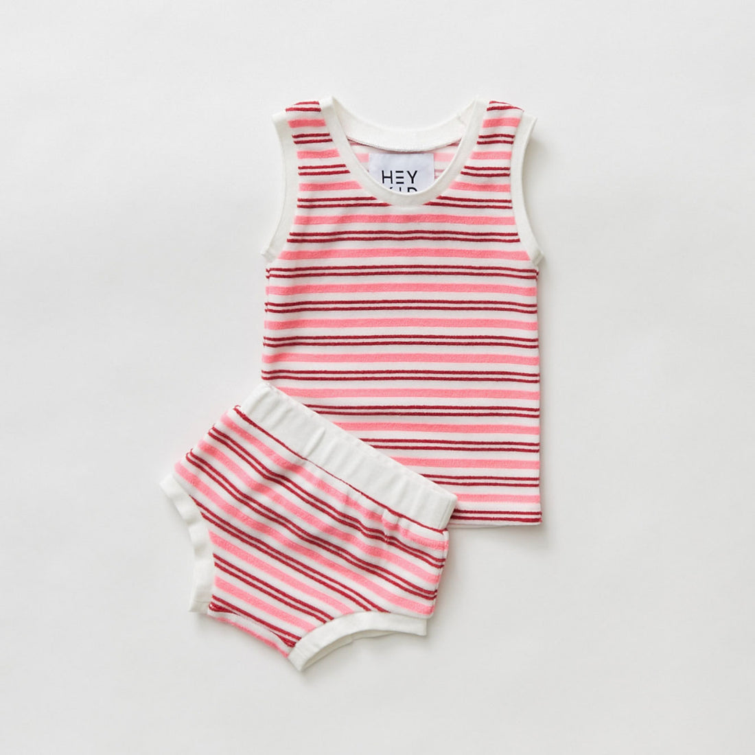 Hey kid Striped Terry Set- Pink