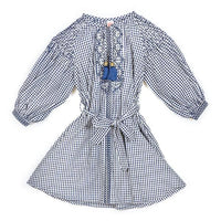 Marlo Navy Gingham Boho Dress