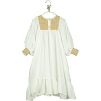 Belle Chiara Cream + Raffia Muslin Dress