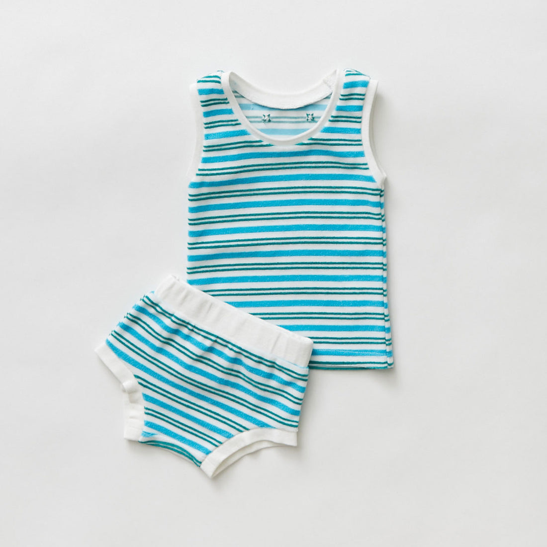 Hey kid Striped Terry Set- Blue