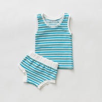 Hey kid Striped Terry Set- Blue