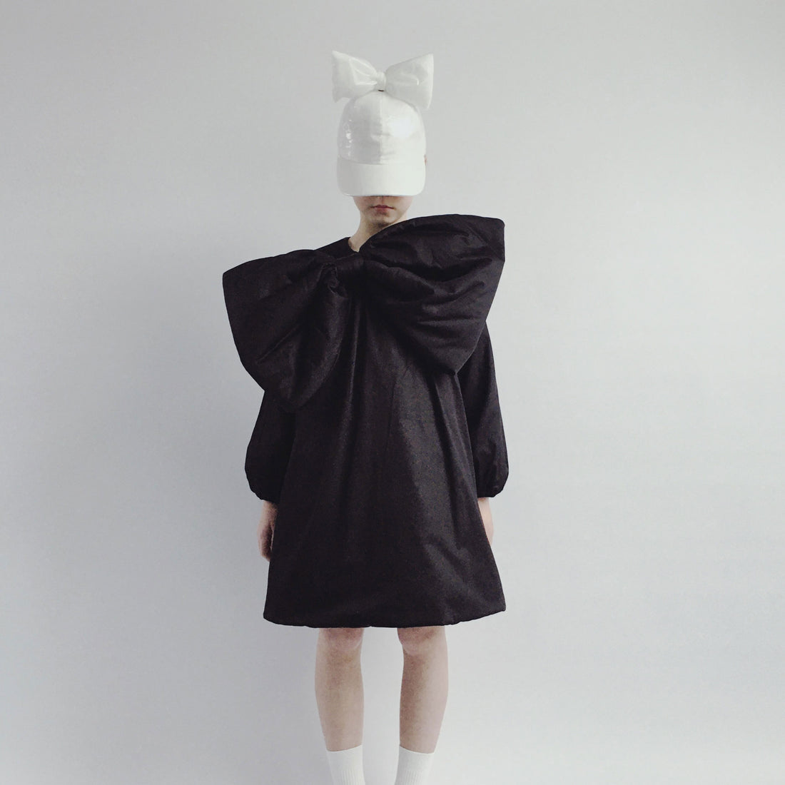 Caroline Bosmans Light Black Big Bow Dress Ladida Caroline Bosmans Light Black Big Bow Dress Ladida
