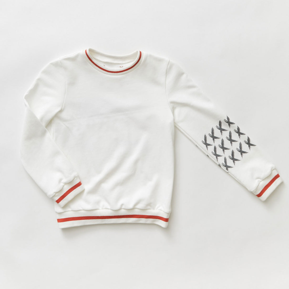 Hey kid White/Red Embroidered  Beach Sweatshirt