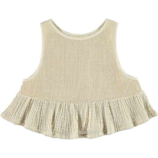 Belle Chiara Ecru Mesh Cototn Oversized Vest