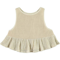 Belle Chiara Ecru Mesh Cototn Oversized Vest