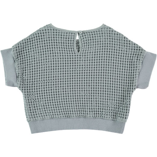 Belle Chiara Blue Jaquard Cotton Oversized Sweatshirt
