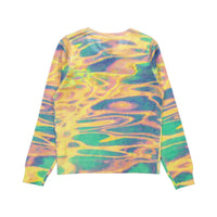 Autumn Cashmere Yellow/Blue Watercolor Print Sweater