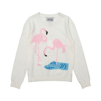 Autumn Cashmere Snow White Flamingo Sweater