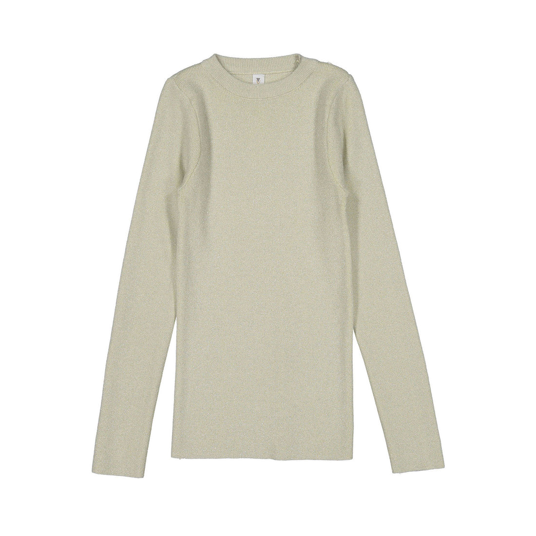 Ava and Lu Gold Lurex Ribbed Knit Sweater