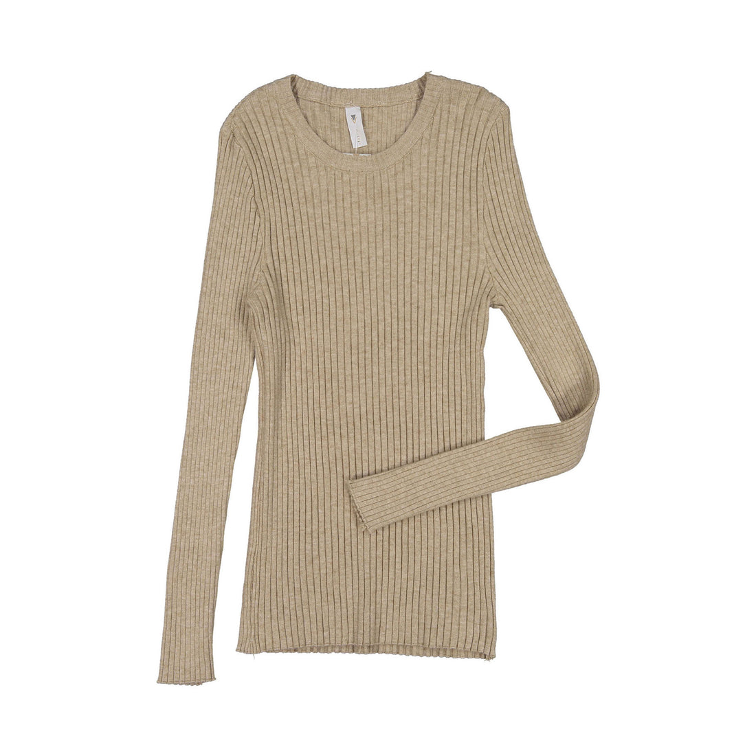 Ava and Lu Nude Ribbed Knit Sweater
