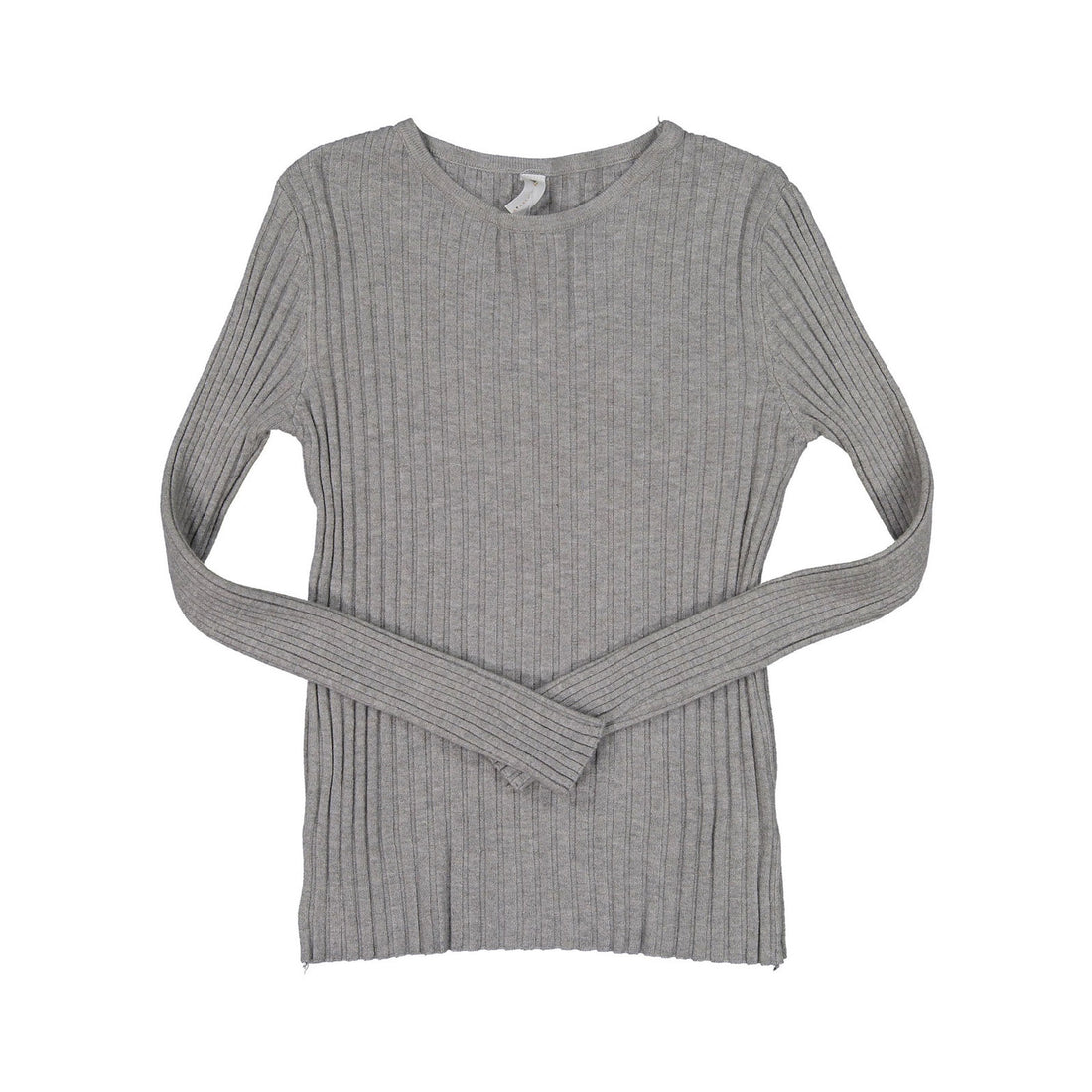 Ava and Lu Grey Ribbed Knit Sweater