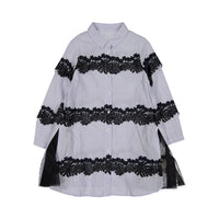 JNBY White Lace Striped Dress