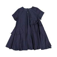 JNBY Navy Layered Ruffles Dress