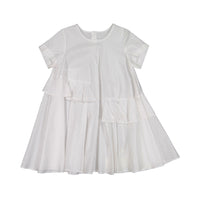 JNBY White Layered Ruffles Dress