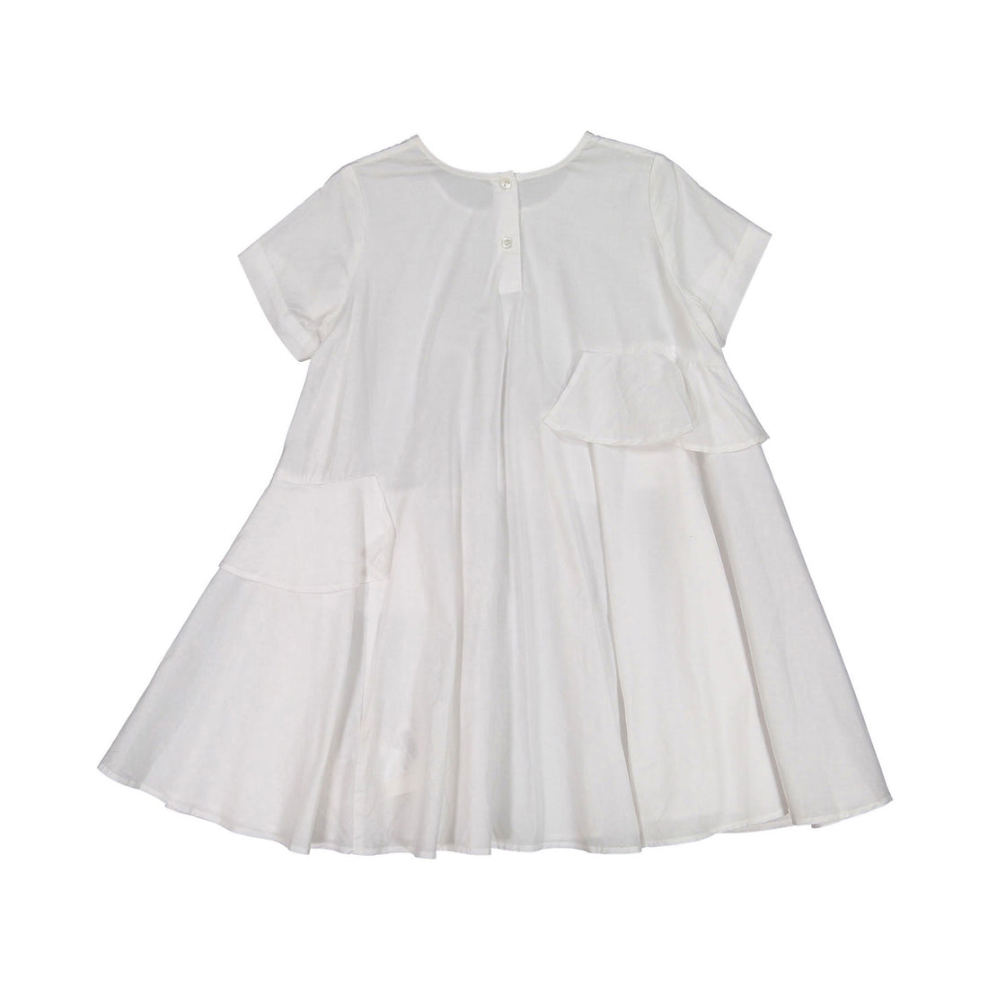 JNBY White Layered Ruffles Dress