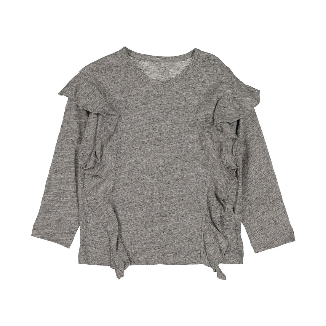 JNBY Grey Front Ruffles Tee
