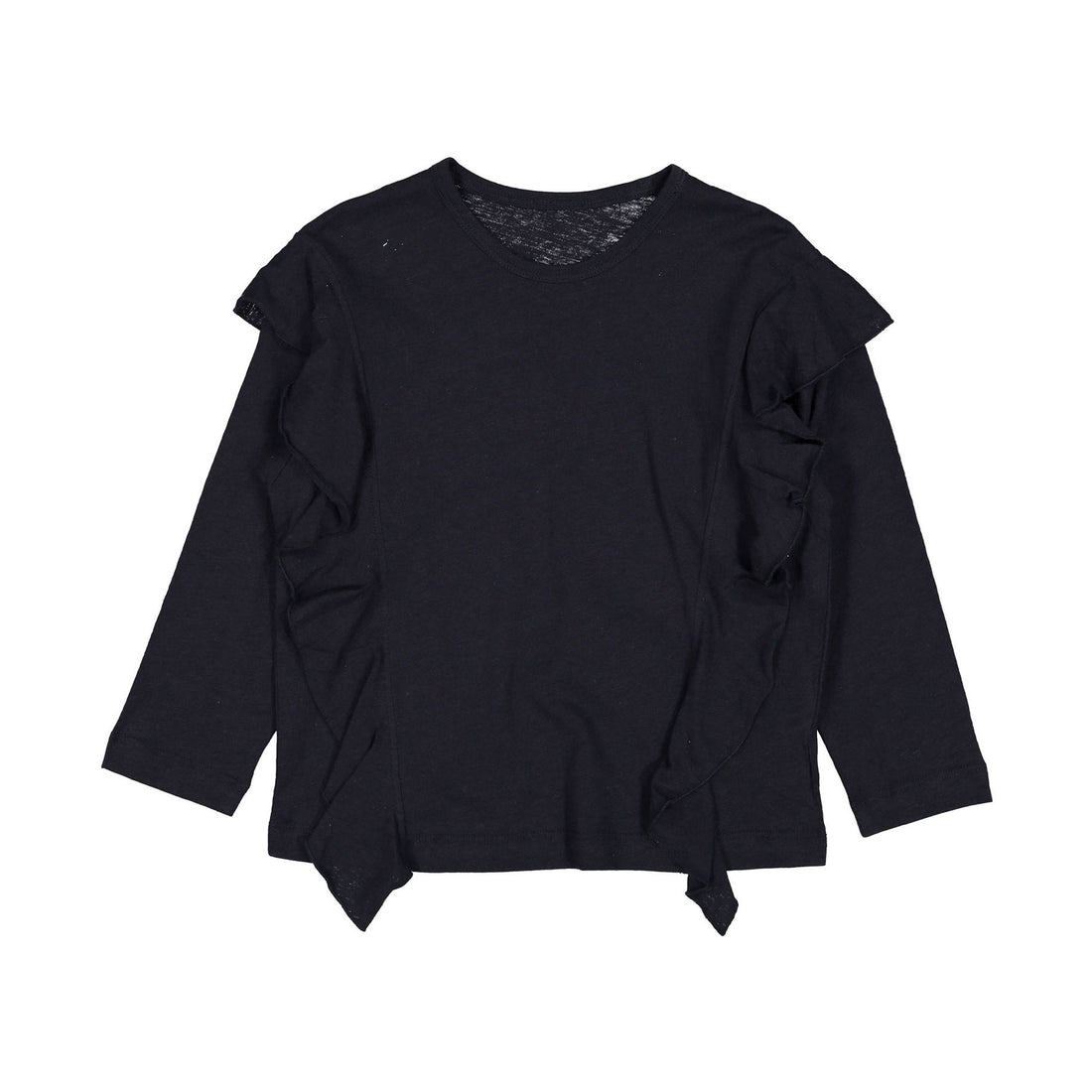 JNBY Navy Front Ruffles Tee