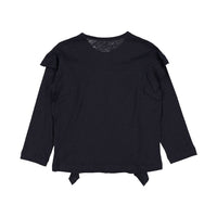 JNBY Navy Front Ruffles Tee