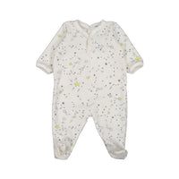 Petit Bateau Star Print Back Snap Footie