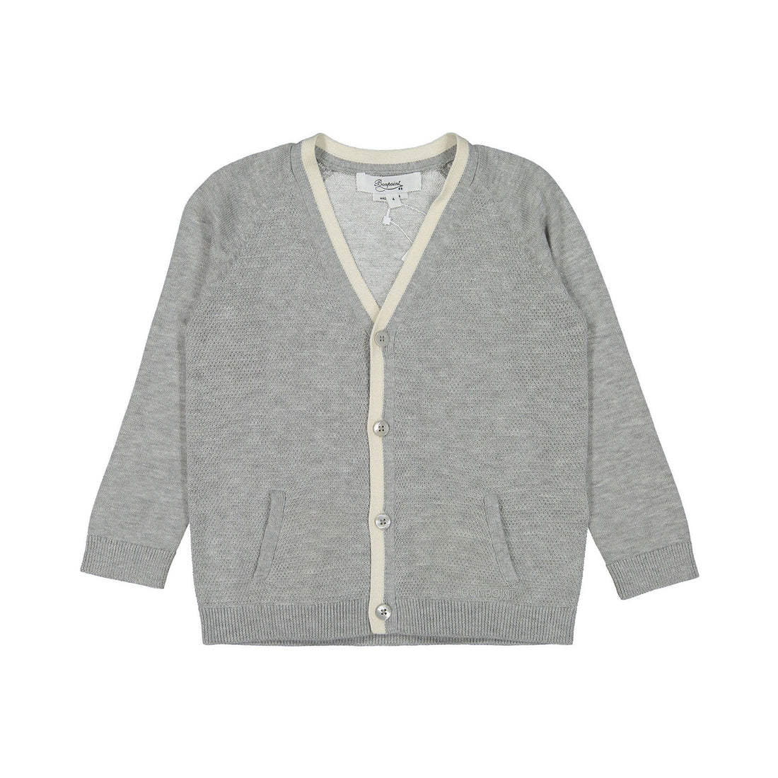 Bonpoint Grey Melange Fantaisie Cardigan