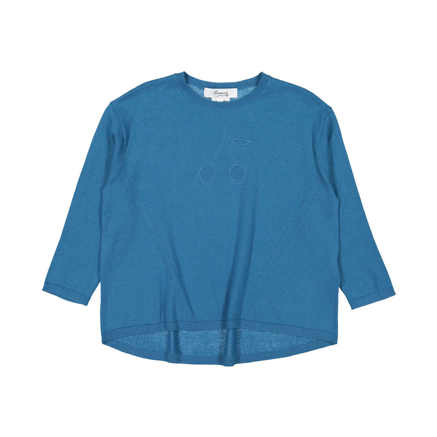 Bonpoint Norethern Blue Cherry Detailed Sweater