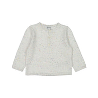Bonpoint White Confetti Knit Baby Sweater