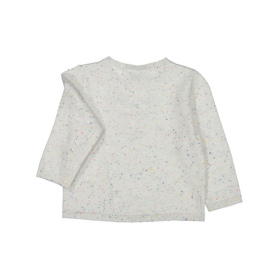 Bonpoint White Confetti Knit Baby Sweater
