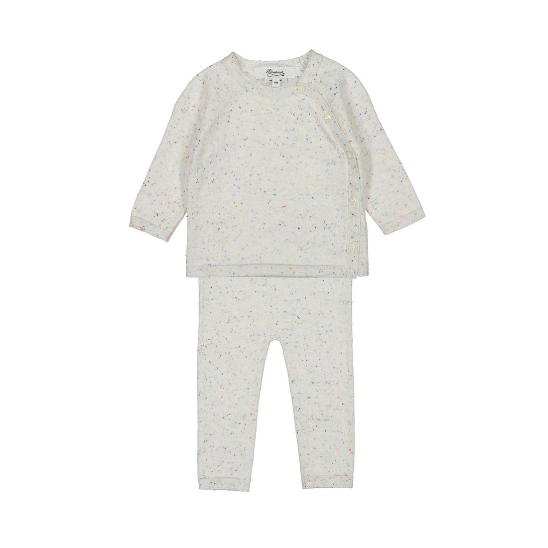 Bonpoint Cream Confetti Knit Kimono Set