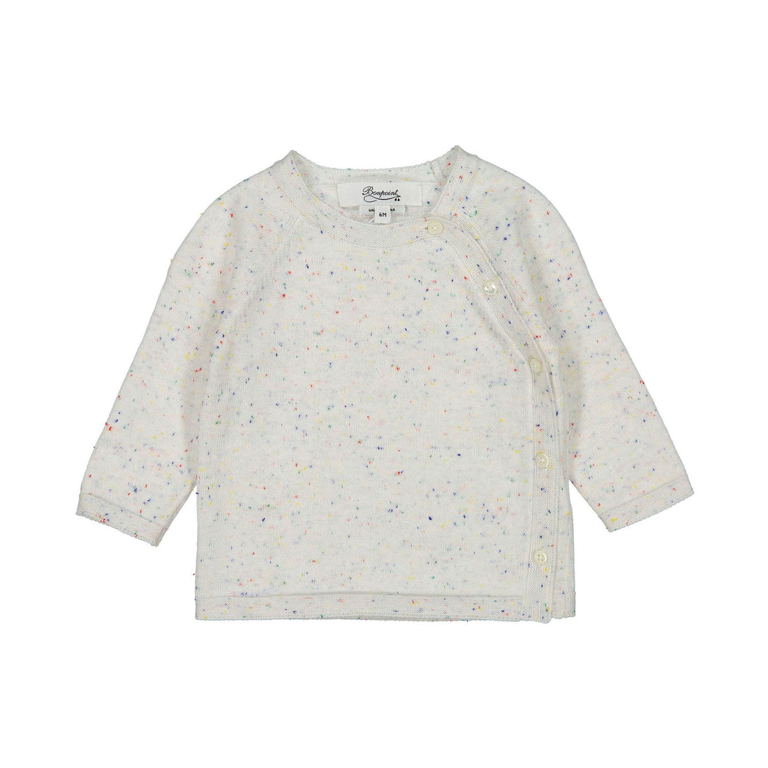 Bonpoint Cream Confetti Knit Kimono Set