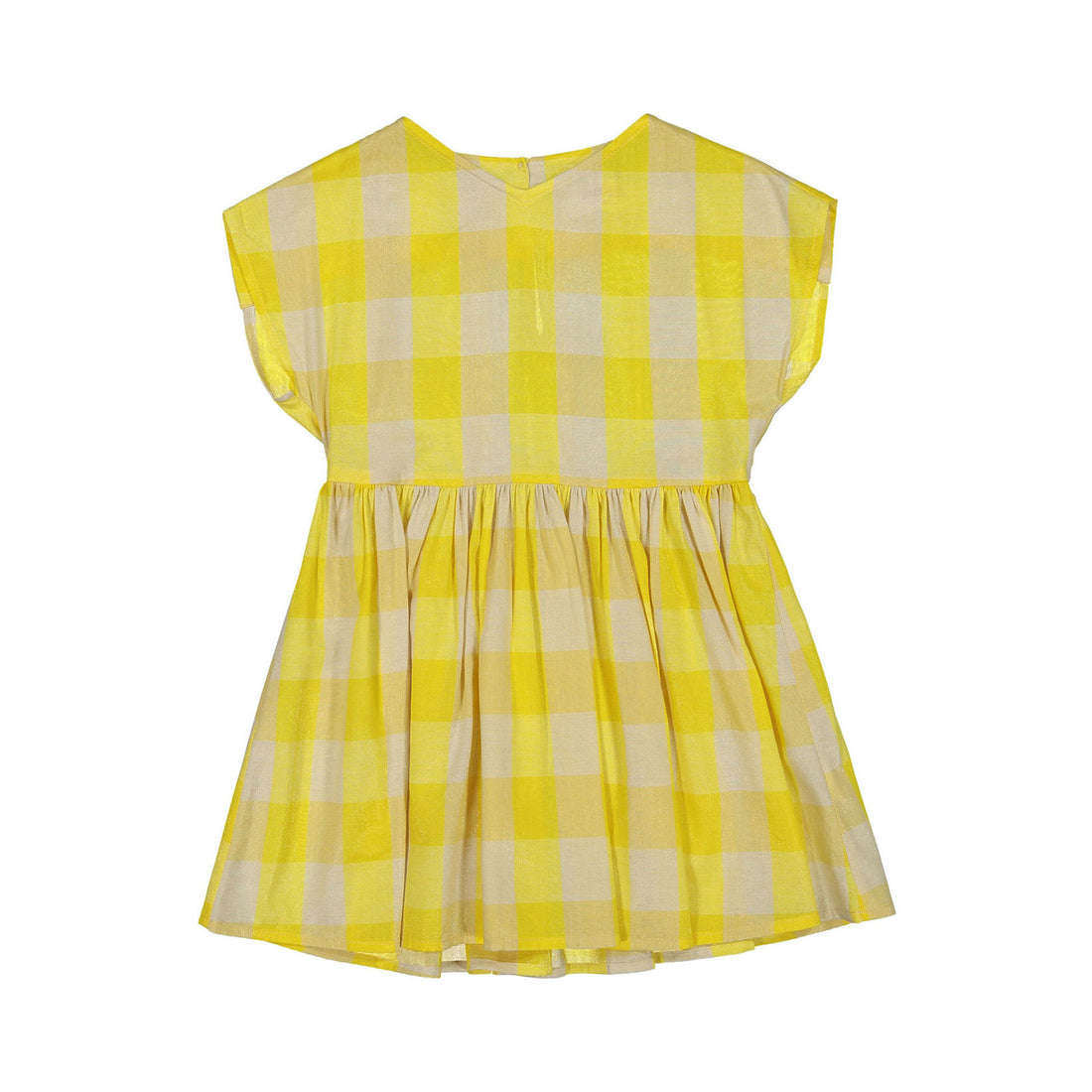 Maan Yellow Check Lobela Flair Dress