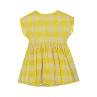 Maan Yellow Check Lobela Flair Dress
