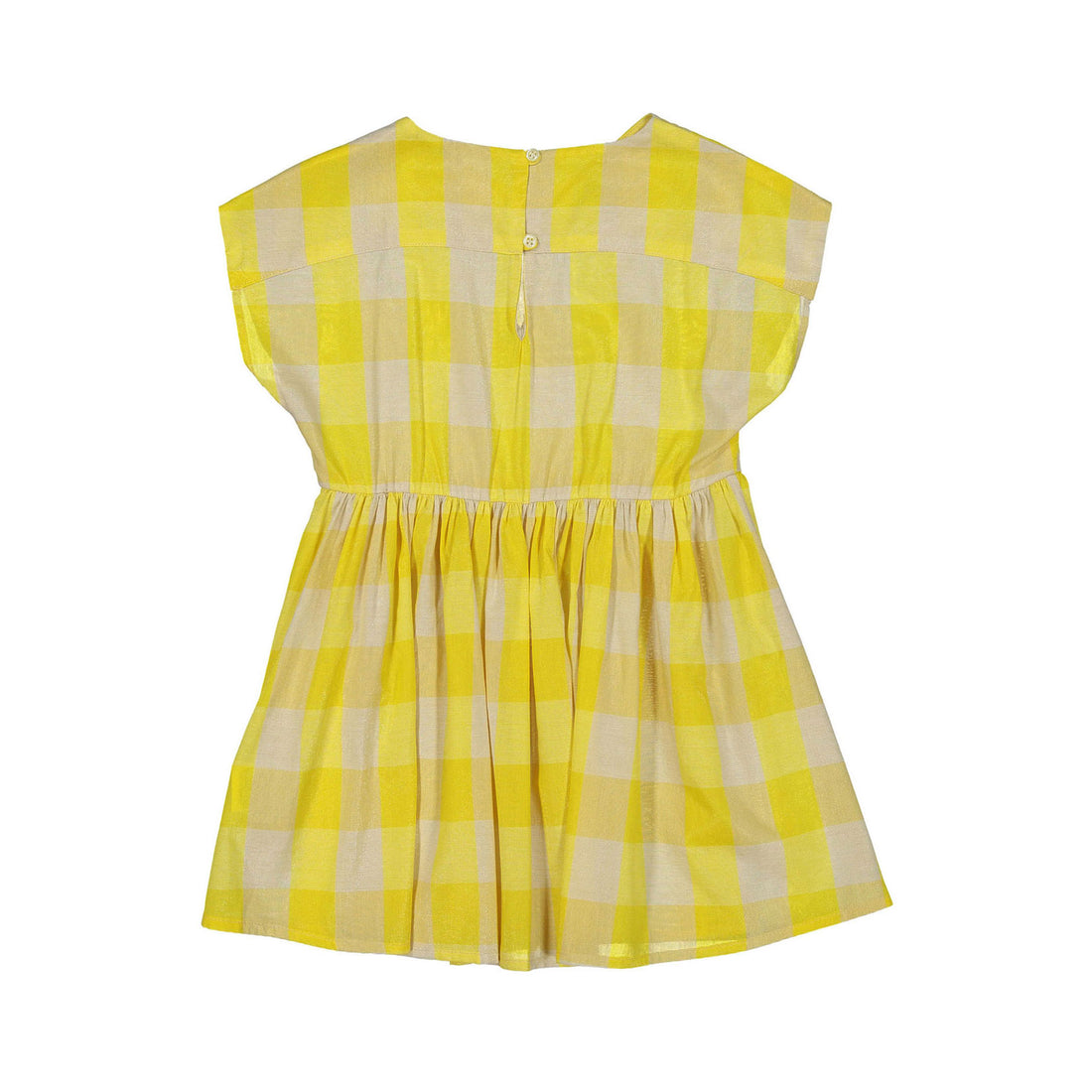 Maan Yellow Check Lobela Flair Dress