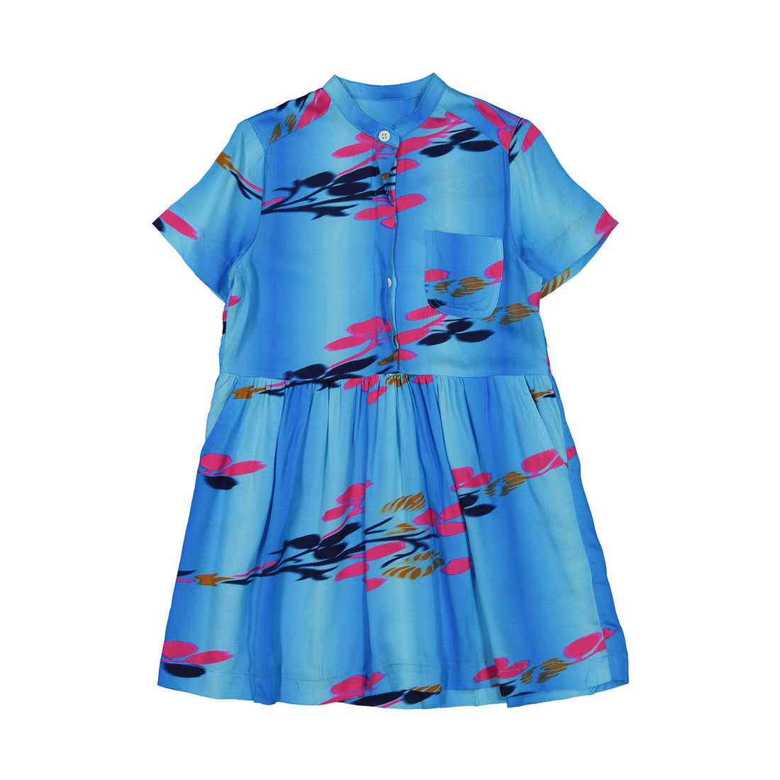 Maan Blue Watercolor Floral Lentil Maxi Dress – Ladida