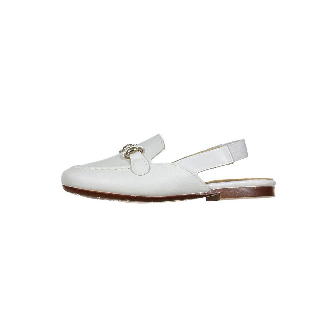Papanatas White Buckle Slingback Slippers