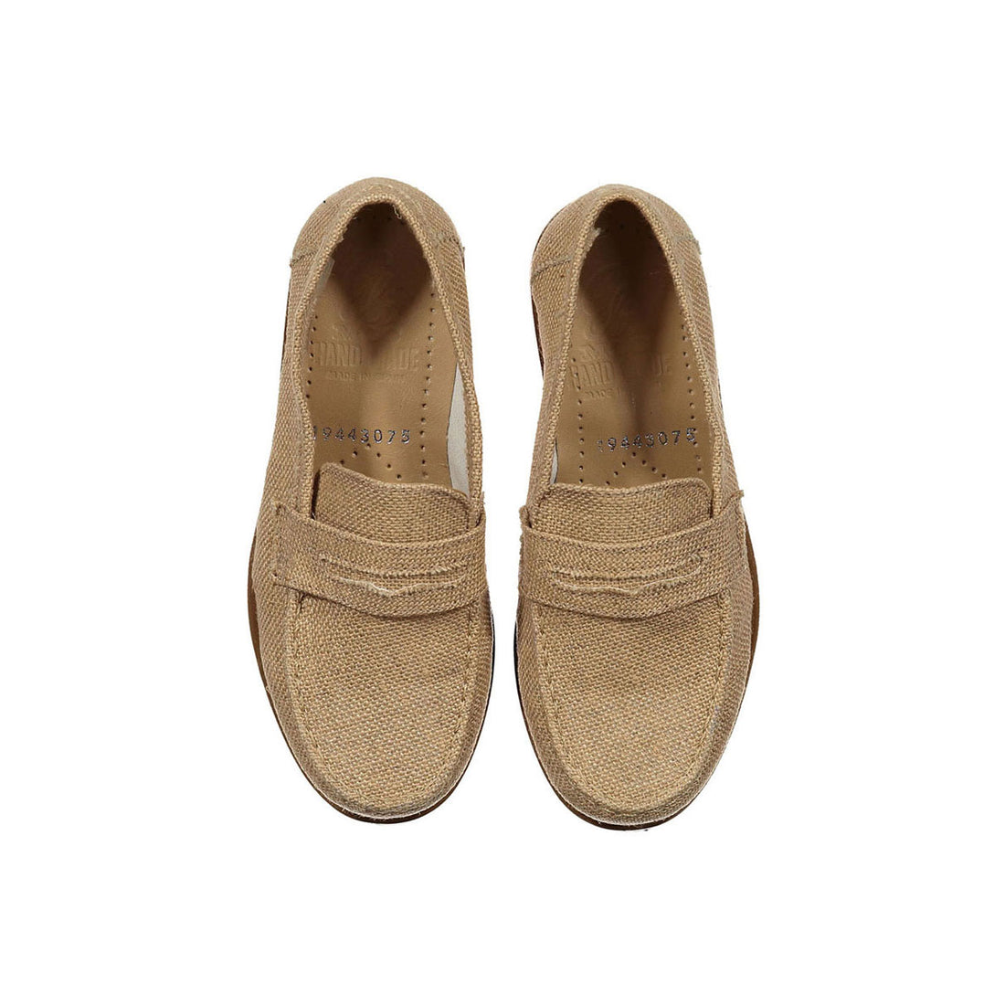 Papanatas Camel Linen Penny Loafers