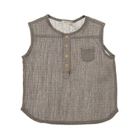 Susu and Cra Mocha Beige Teddy Sleeveless Shirt