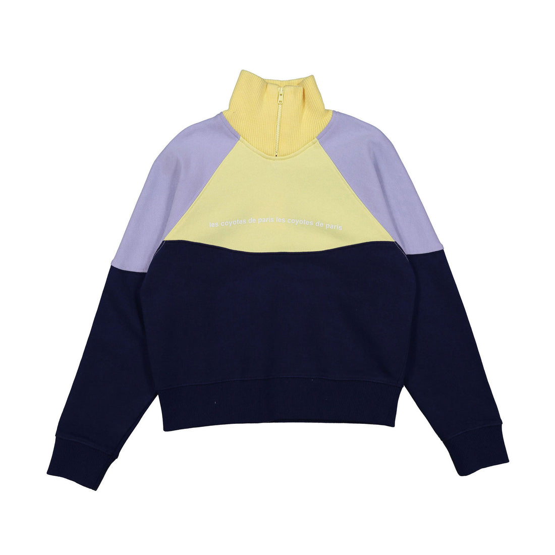 Les Coyotes de Paris Purple/Yellow Colorblock Tommy Sweatshirt