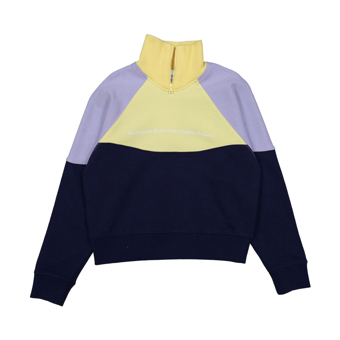Les Coyotes de Paris Purple/Yellow Colorblock Tommy Sweatshirt