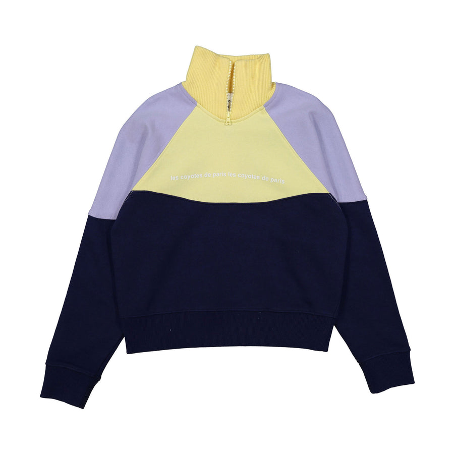 Les Coyotes de Paris Purple/Yellow Colorblock Tommy Sweatshirt