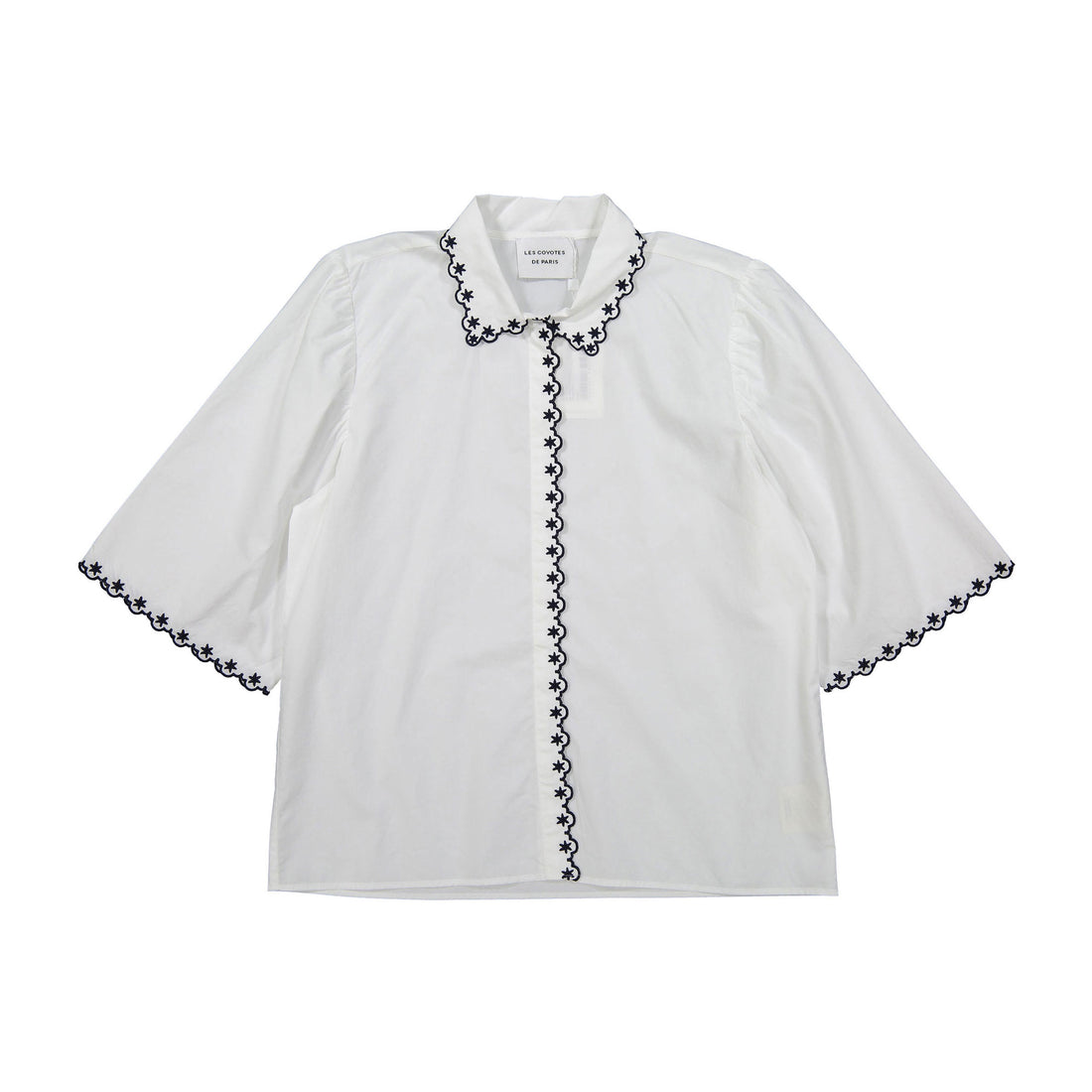 Les Coyotes de Paris Navy Star Embroidered Perle Blouse