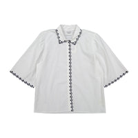 Les Coyotes de Paris Navy Star Embroidered Perle Blouse