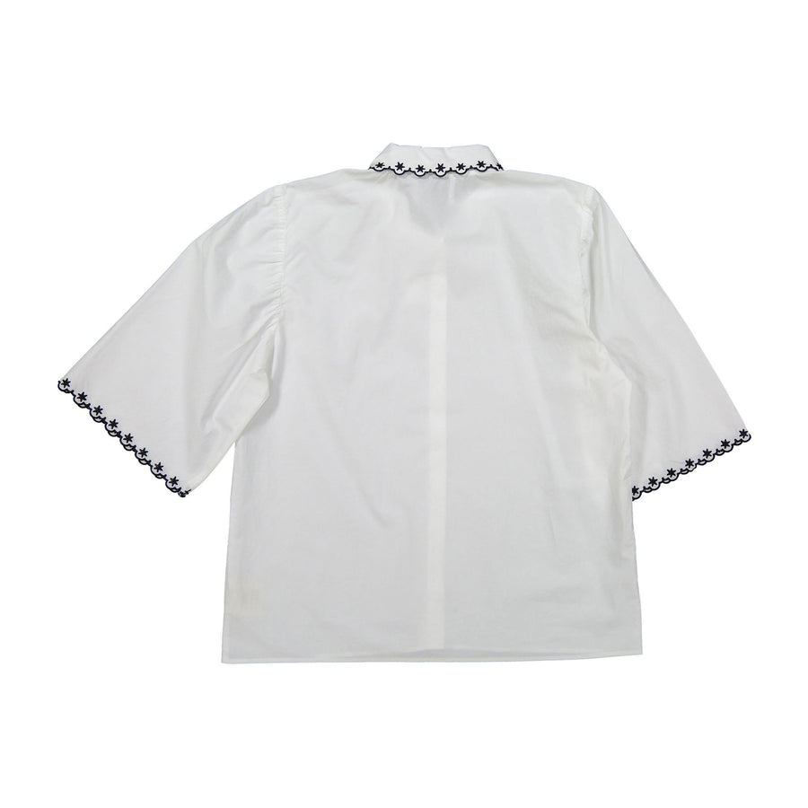 Les Coyotes de Paris Navy Star Embroidered Perle Blouse