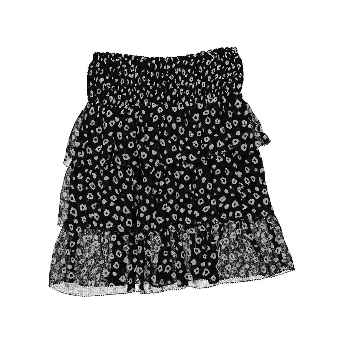 Les Coyotes de Paris Navy Printed Esther Ruffle Skirt