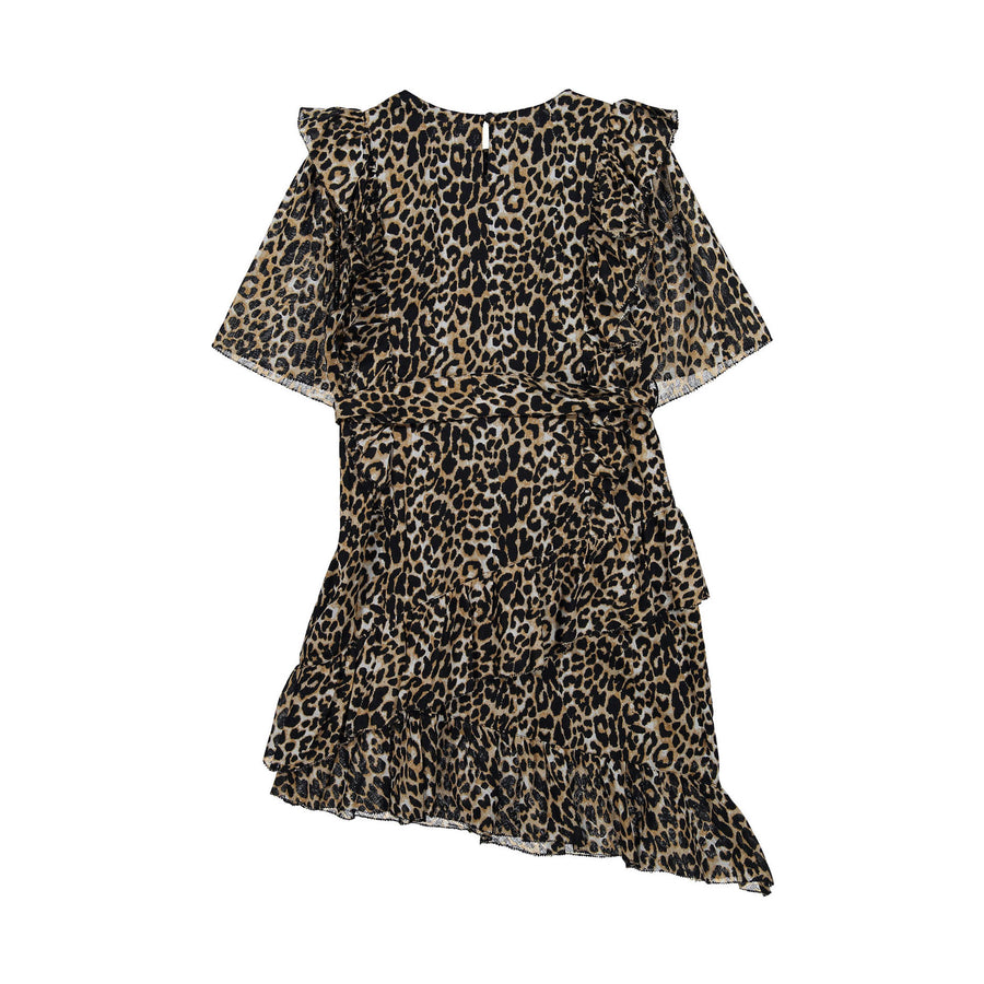Les Coyotes de Paris Leopard Cleo Ruffled Dress