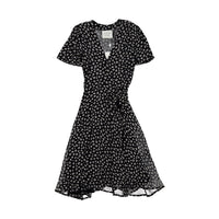 Les Coyotes de Paris Black Animal Print Marion Wrap Dress