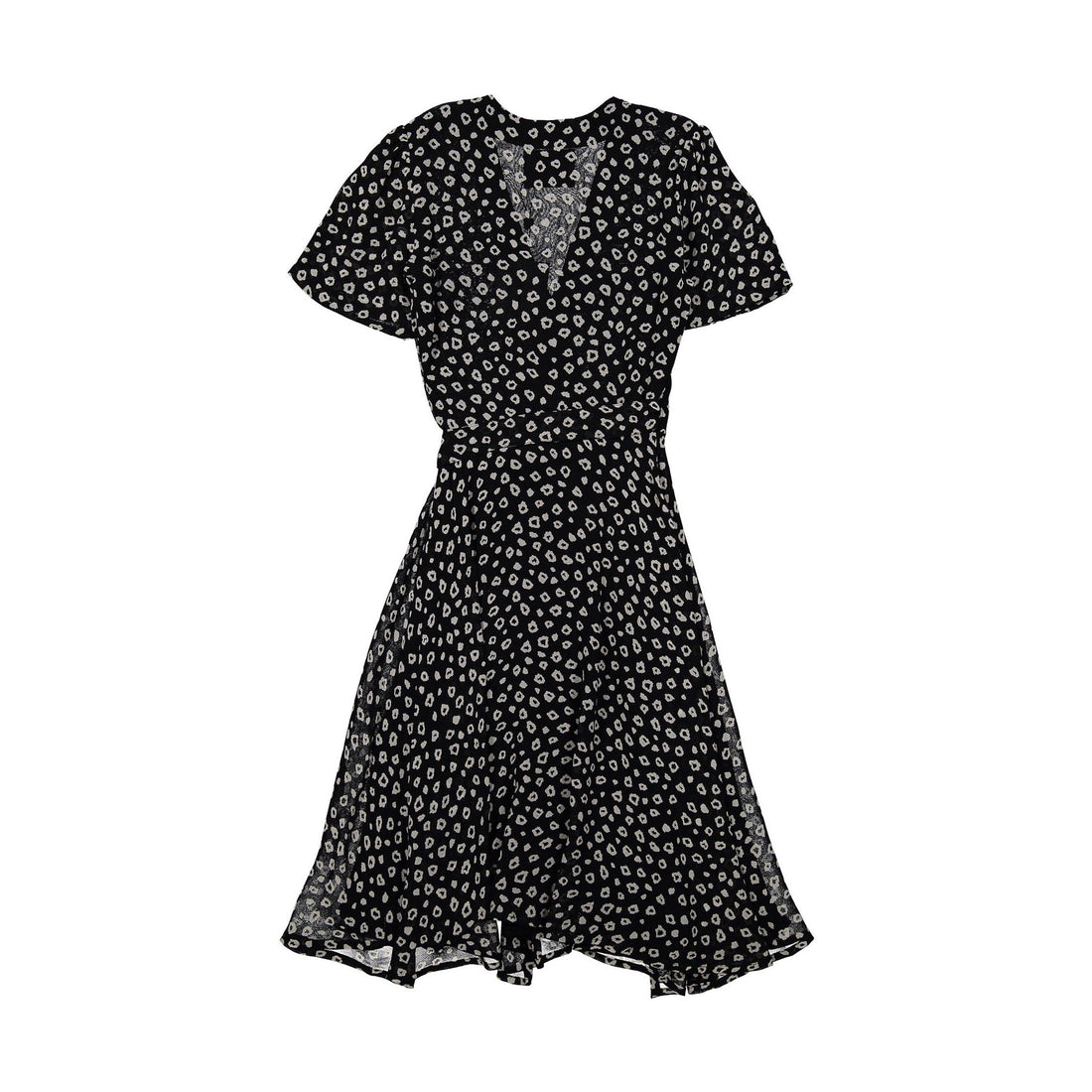 Les Coyotes de Paris Black Animal Print Marion Wrap Dress