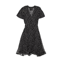 Les Coyotes de Paris Black Animal Print Marion Wrap Dress