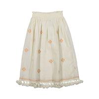 The New Society Off White Embroidered Tassel Eulalia Skirt