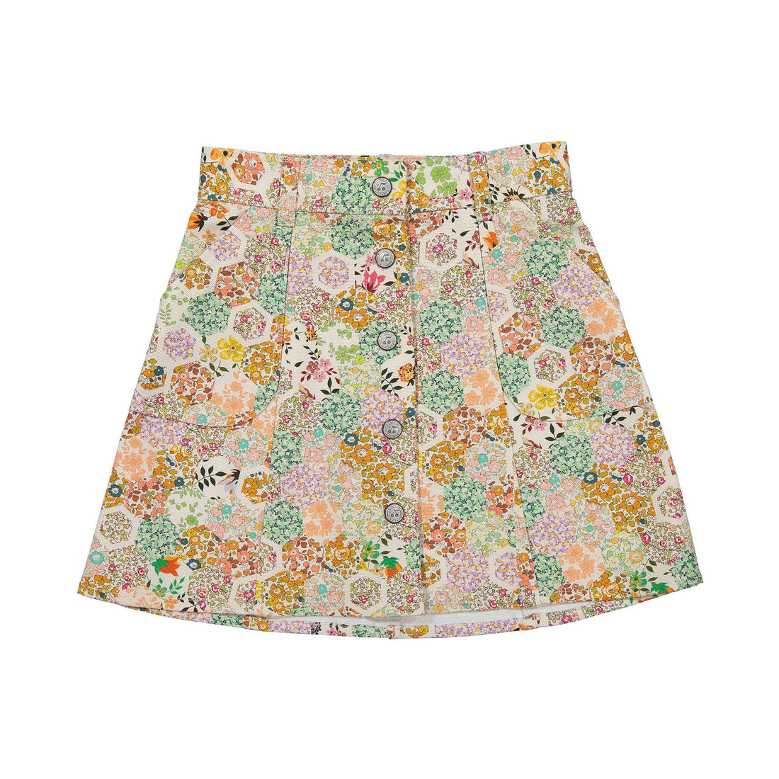 Bonpoint Wishflower Print Button Nupe Skirt