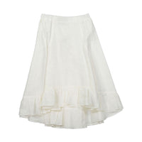 Bonpoint White Paisley Lurex High-Low Skirt